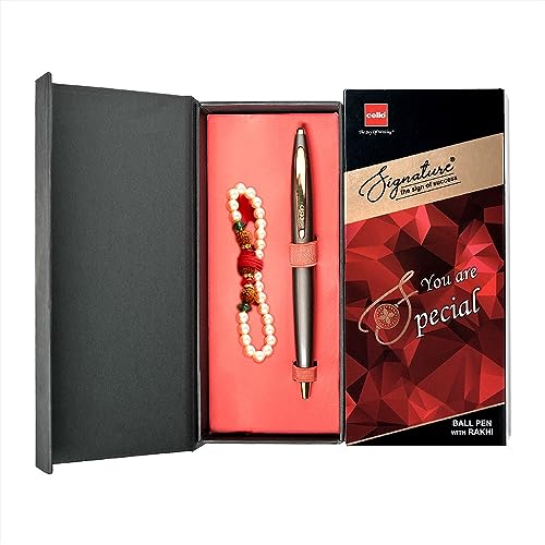 Cello Signature Pen Gift Set | Blue Ink | Pack Of 1 Rakhi &