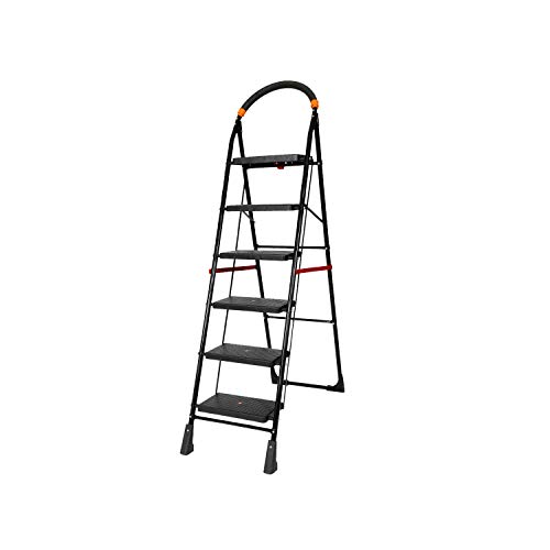 Happer Premium Foldable Step Ladder, Clamber, 6 Steps
