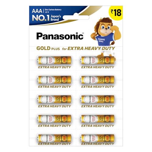 Panasonic AAA Gold Plus Batteries, Pack of 10, Long Life