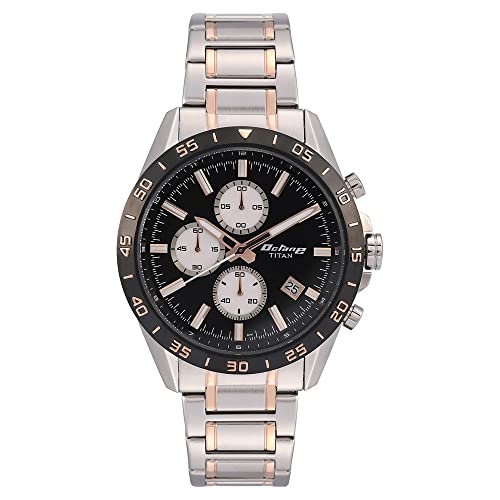 Titan Octane Chronograph Black Dial Stainless Steel Strap