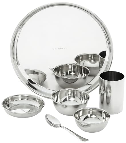 Amazon Solimo Dinner Set| Stainless Steel | Set of 6 |