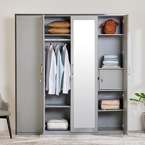 Home Centre Stellar 4-Door Wardrobe with Mirror and Drawer