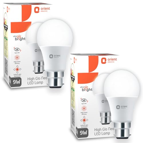 Orient Electric 9W High Glow LED bulb| 180-degree wide beam