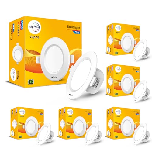 wipro Alpha 7W Round Downlight Junction Box | Warm White