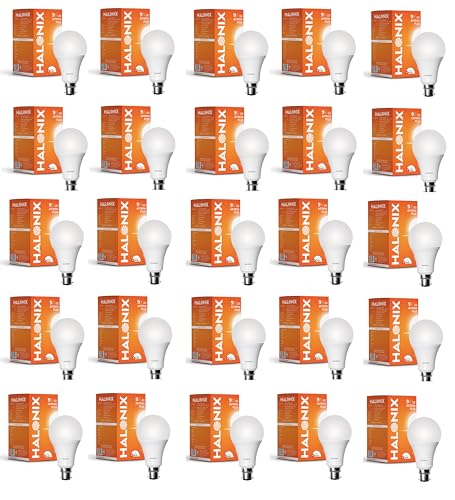Halonix 9W B22 LED Cool White Bulb, Pack of 25