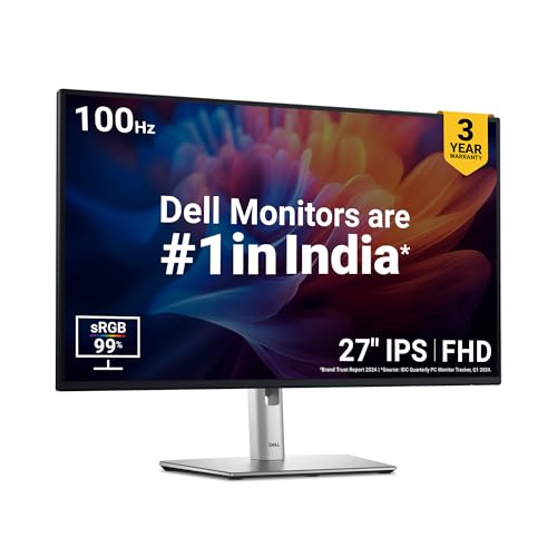 Dell P2725H 27 Inch FHD IPS Monitor, Anti-Glare, 99% SRGB,