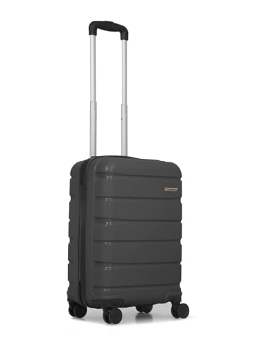 TEAKWOOD LEATHERS Unisex 8 Wheels Trolley Bag, Hard Cabin