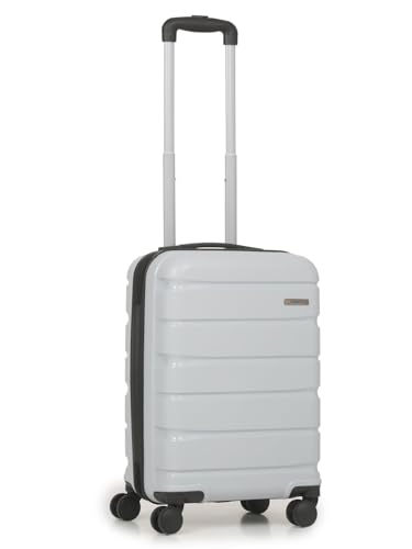 TEAKWOOD LEATHERS Unisex 8 Wheels Trolley Bag, Hard Cabin
