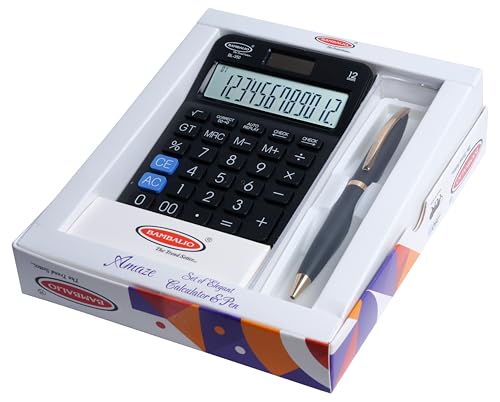 Bambalio Set of Elegant Calculator and Pen Black
