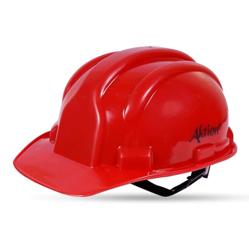 Aktion AK H02_WHT Safety Helmets Rachet Type, Color: Red,