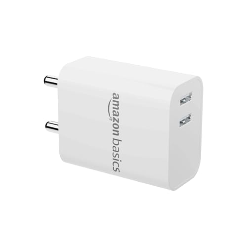 Amazon Basics 12W Dual Port Fast Charger | 12W Max Output |