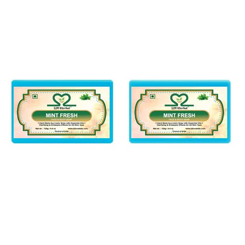 S2M Herbal Pure Mint Soap Pack Of 2 (2 x 125 g)