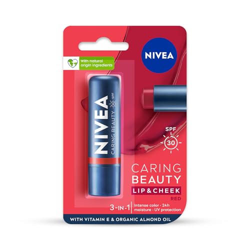 NIVEA Lip Caring Beauty Red Lip Balm | Lip & Cheek Tint