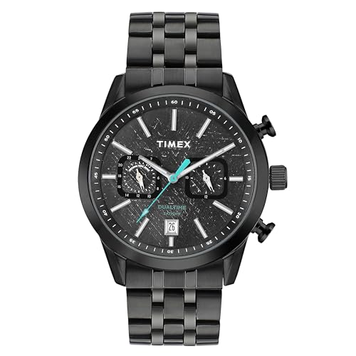 TIMEX Analog Watch for Man with Grey Round Dial & Black