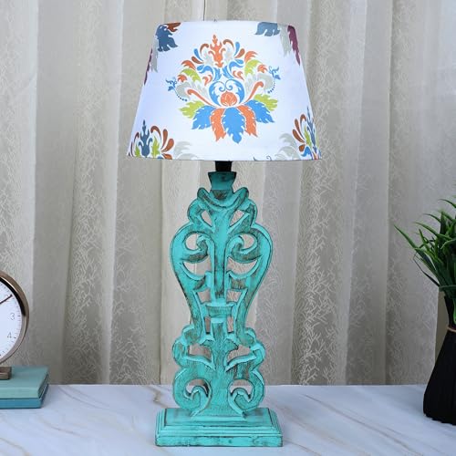 tu casa Mangowood Aqua French Table Lamp for Home