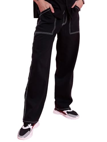 Highlander Men's Regular Fit Jeans (HLJN004096_Black_S)