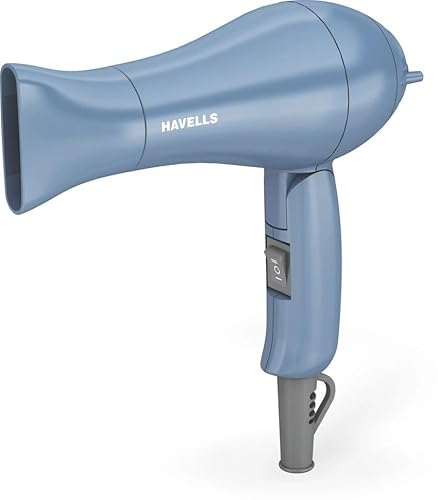 Havells Foldable Hair Dryer (With Nozzle) | Pastel Blue |