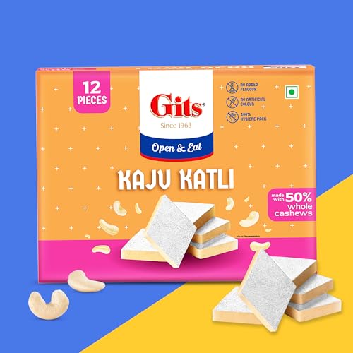 Gits Kaju Katli 125 Gm X 1 Box (12 Pieces) | Kaju Katli
