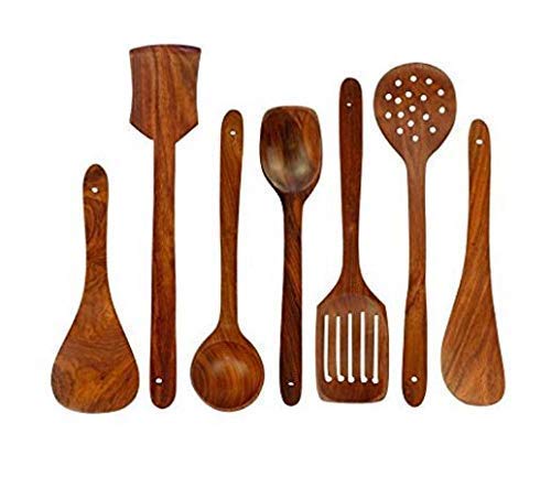 SUNG WOOD ART Wooden Serving and Cooking Spoons Wood Brown