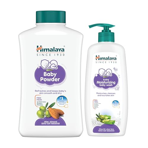Himalaya Baby Powder (700g) + Extra Moisturizing Baby Wash