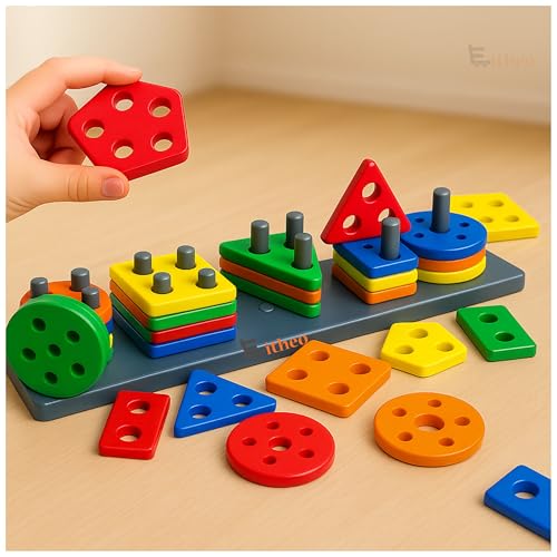 EITHEO Geometric Angle Blocks for Kids | 26 Pcs Montessori