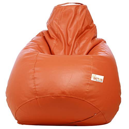Sattva Classic Teardrop Shape Bean Bag Cover (Without Beans) XXL Size - Orange - SATTVA Classy.Elegant.Stylish Furniture