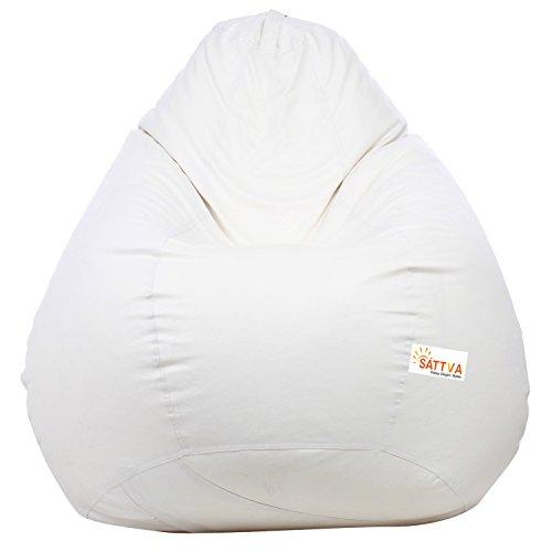 Sattva Classic Bean Bag Cover Without Beans XXXL Size - White - SATTVA Classy.Elegant.Stylish Furniture