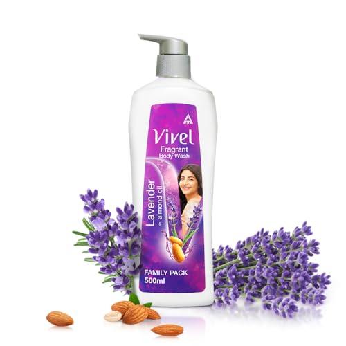 Vivel Fragrant Body Wash, Lavender & Almond Oil Shower Gel, 500 ml Pump Bottle, Moisturizing Bodywash For Soft & Smooth Skin, Effective Cleansing, For Women & Men - VIVEL Beauty