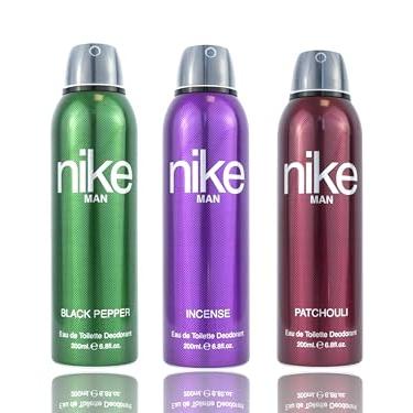 Nike Black Pepper + Incense + Patchouli Fresh Spray Deodorant for Men - Long-Lasting, Fresh Scent - 3 Pack (200ml Each) | Perfect for Confidence - Nike Beauty
