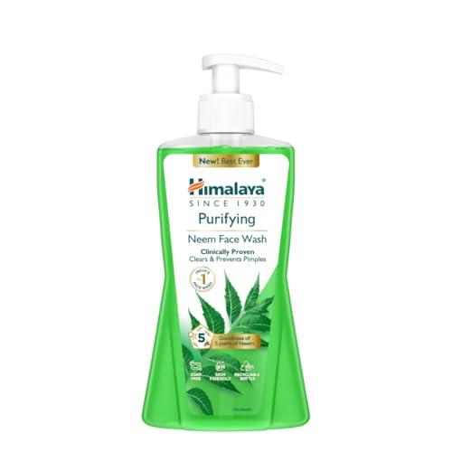 Himalaya Purifying Neem Face Wash|Clears and Prevents Pimples & Acne|Made with 5 parts of Neem|New & Best Ever clinically Proven formula|Gently Cleanses|For men and women|400 ml