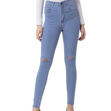 Miss Chase Women's Skinny Fit High Rise Regular Length Denim Jeans(MCSS19DEN08-63-115-28,Blue,28) - Miss Chase Apparel