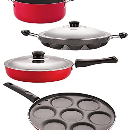 Nirlon Non-Stick Spiral Bottom Heat Resistance Cookware Combo Set of 4 Pieces Offer (FP12_UP7_AP12_CS24) - NIRLON Kitchen