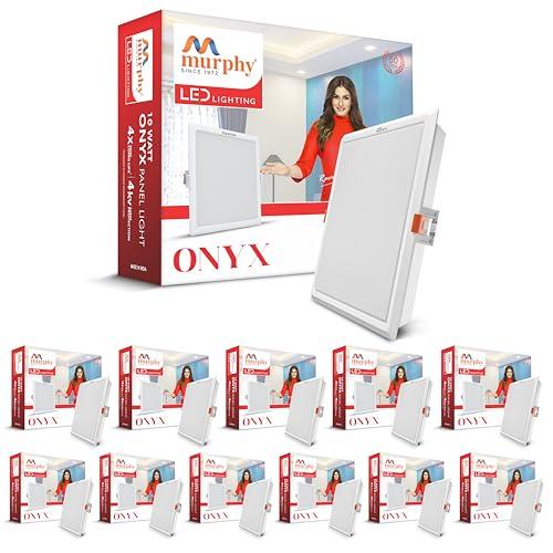 Murphy Trimless Square LED Panel Light – 10W Cool White | Glare-Free, Recessed Ceiling Downlight for Home & Commercial – Pack of 12 - Murphy Home