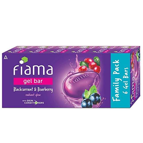 Fiama Gel Bar Blackcurrant And Bearberry, With Skin Conditioners For Moisturized, Radiant & Glowing Skin, 750g (125g - Pack of 6), Soap for Women & Men, For All Skin Types - Fiama Beauty