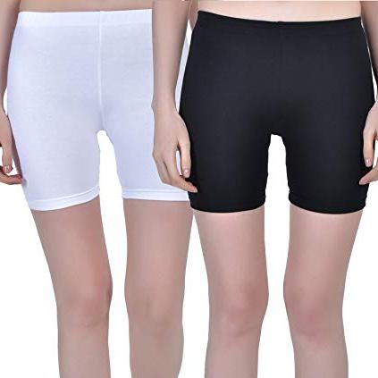 Aimly Women Cotton Gym Shorts Pack of 2 White Black - Aimly Apparel