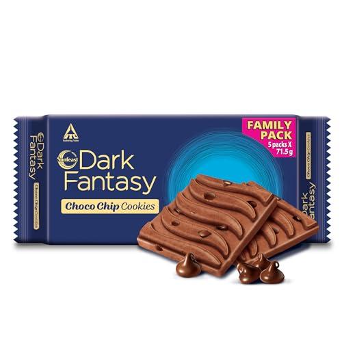 Sunfeast Dark Fantasy Choco Chip, Crunchy Chocolate Cookies Loaded with Choco Chips, 350g - Sunfeast Dark Fantasy Grocery