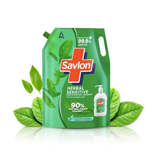 Savlon Herbal Sensitive Germ Protection Liquid Handwash Refill Pouch, 1.35L or above - Savlon Drugstore