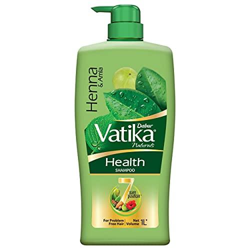Dabur Vatika Health Shampoo - 1L | For Smooth, Shiny & Nourished Hair | Repairs Hair damage, Controls Frizz | For All Hair Types | Goodness of Henna & Amla - DABUR Beauty