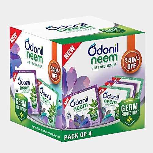 Odonil Bathroom Air Freshener Neem Mixed Fragrances Blocks 192g (48g, Pack of 4) - Odonil Drugstore