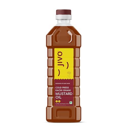 JIVO Cold Pressed Kachi Ghani Chemical Free Mustard Daily Cooking Oil, 1 Litre | Recommended for Roasting, Frying, Baking All type of Cuisines| - JIVO Grocery
