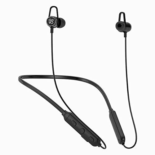 GOVO GOKIXX 421 Bluetooth Wireless Neckband in Ear Earphone with Mic, 10H Long Battery, 10mm Drivers, Magnetic Earbuds, Integrated Controls & Lightweight Design (Platinum Black) - GOVO Wireless Accessory