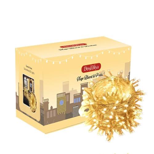 DesiDiya® 35 Feet Long LED Power Pixel Serial String Light, 360 Degree Light in Bulb | Copper Led Pixel String Light for Home Decoration,Diwali,Christmas(Warm White) Pack of 1 - Desidiya Home