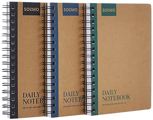 Amazon Brand - Solimo Notebooks, Spiral-Bound, Kraft Cover, - Amazon Brand - Solimo Office Product