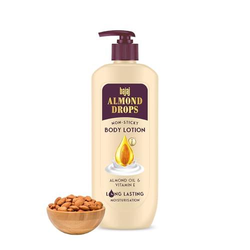 Bajaj Almond Drops Non-Sticky Body Lotion | Long Lasting Moisturization | Almond Oil & Vitamin E | Nourished and Smooth Skin | 400 ML - Bajaj Almond Drops Beauty