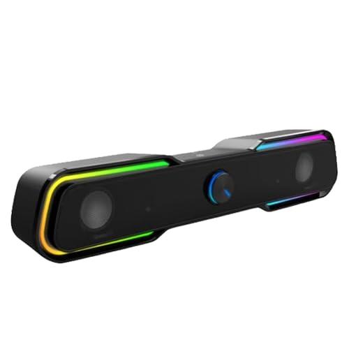 HP DHE-6002 Wired Speaker, 3.5mm aux connectivity, Surround Sound, PC and Phone Compatible, Easy Volume Controls, Touch-Controlled RGB Lighting, 1-Year Warranty, 0.77 kg, Black, 8C573AA - HP Personal Computer