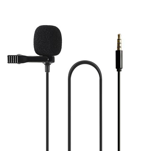 amazon basics Lavalier Auxiliary Omnidirectional Microphone | 3.5mm Jack | 78-Inch Chord (Black) - amazon basics Musical Instruments