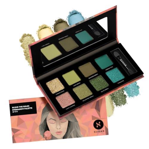 SUGAR Cosmetics Blend The Rules Matte Eyeshadow Palette | SmudgeProof - 07 Ivy (Enchanting Emeralds) | 10.4 gm - SUGAR Cosmetics Beauty