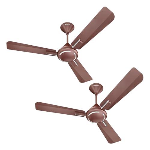 Havells 1200mm Ambrose ES Ceiling Fan | Premium Finish, Deco. Fan, Elegant Looks, High Air Delivery, Energy Saving, 100% Pure Copper Motor | 2 Year Warranty by Brand | (Pack of 2, Nickel Pearl Brown) - Havells Kitchen