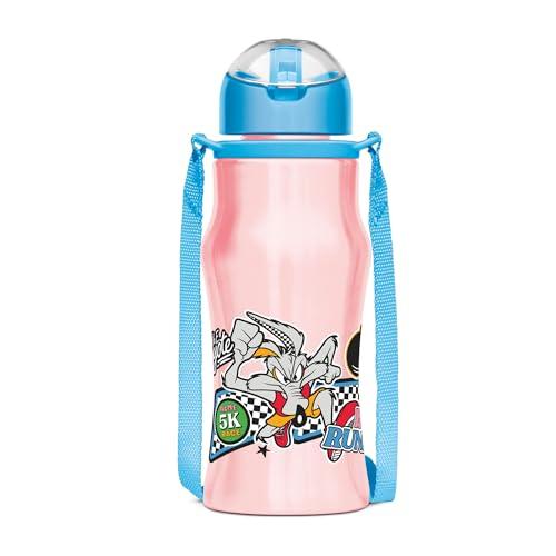 MILTON Sipmate 450 Tom & Looney Tunes Stainless Steel Kids Water Bottle, 415 ml, Pink | Single walled | Leak Proof| Easy to Carry | Sipper Bottle | School | Picnic | Travel - MILTON Kitchen