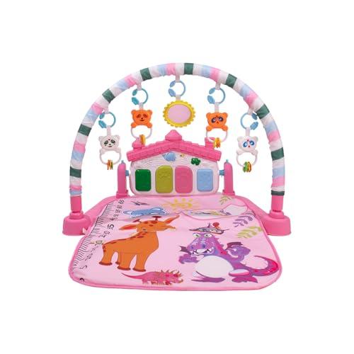 BUMTUM Baby Piano Gym Pink Hut | Play Mat for Gym & Fitness Rack with Hanging Rattles Keyboard Set with Music Mode. - Bumtum Baby Product